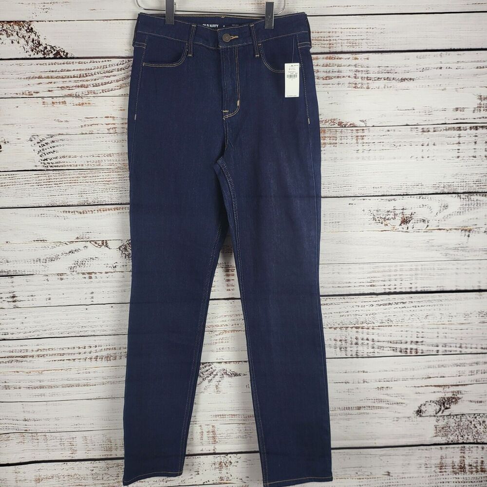 Old Navy High Rise Straight Leg Jeans 4 Womens Dark Wash Pockets NWT